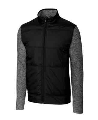 Cutter & Buck Men's Stealth Full Zip Black Gray Jacket Medium M