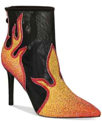 NEW *SEXY * Thalia Sodi Rayenn RED HOT FIRE AnkleBoots 7M *FREE SHIP*  50% off