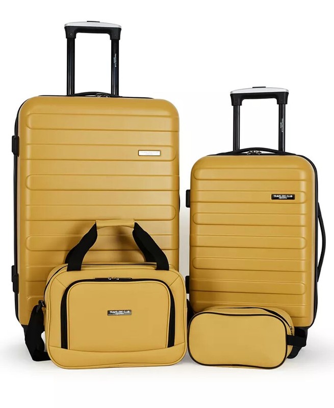 Luggage Set 4 Piece Hardside Travel Kit, Tote Carry-On Suitcase,  Large Suitcase