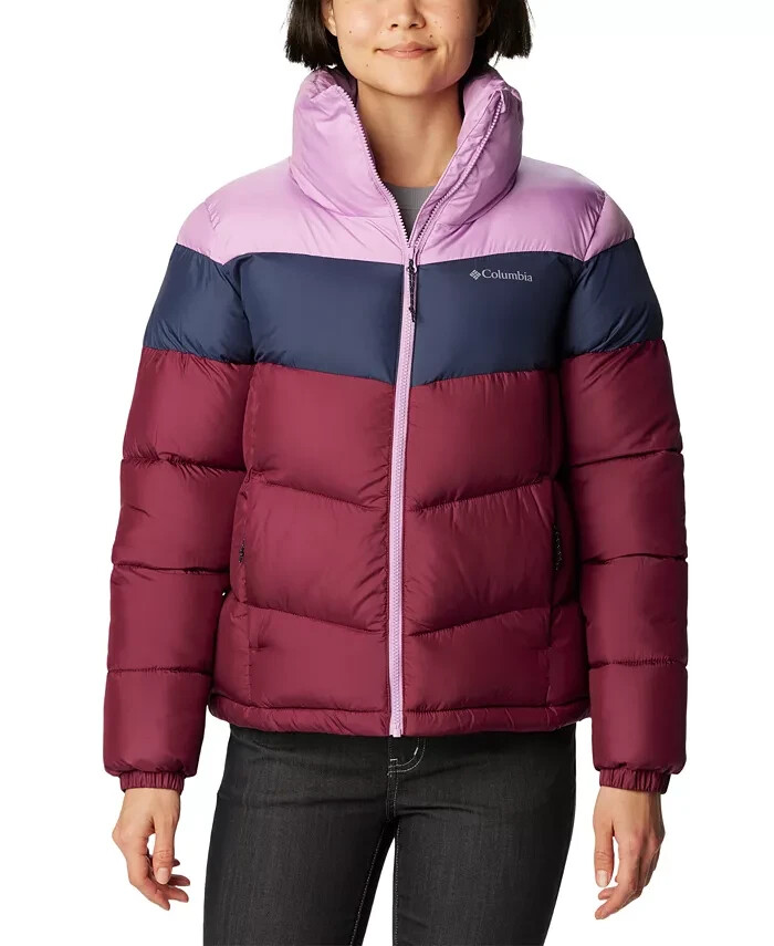 Columbia Puffer Colorblocked Full Zip Jacket Women's XS Marionberry Long Sleeve - Picture 1 of 15