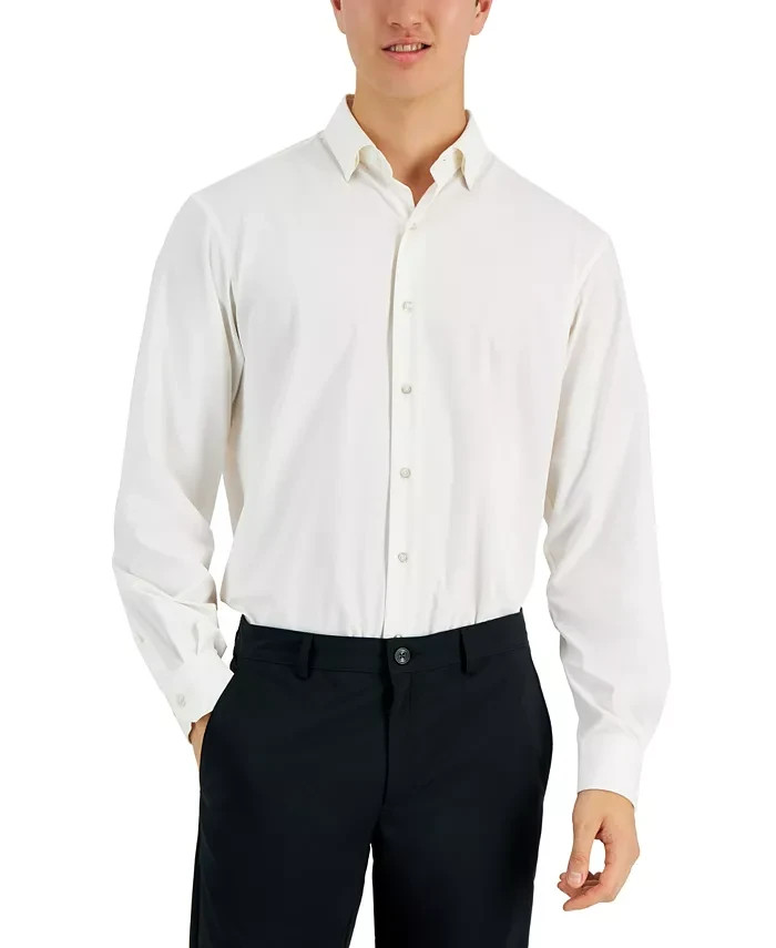 Alfani Regular Fit Travel Ready Solid Dress Shirt Men's 16-16.5 34-35 White L/S - Picture 1 of 19