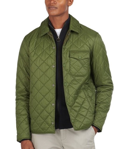 New Barbour Men's Tember Quilted Jacket In Rifle Green Size