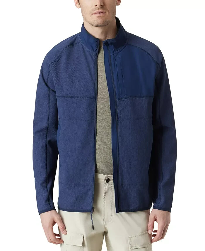 BASS OUTDOOR Full Zip Trail Jacket Men's L Navy Blazer Mock Neck Long Sleeve - Picture 1 of 17