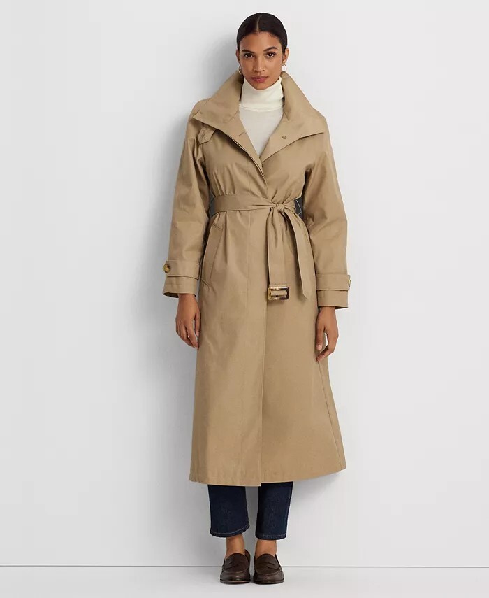 Lauren Ralph Lauren Women's Stand-Collar Maxi Trench Coat