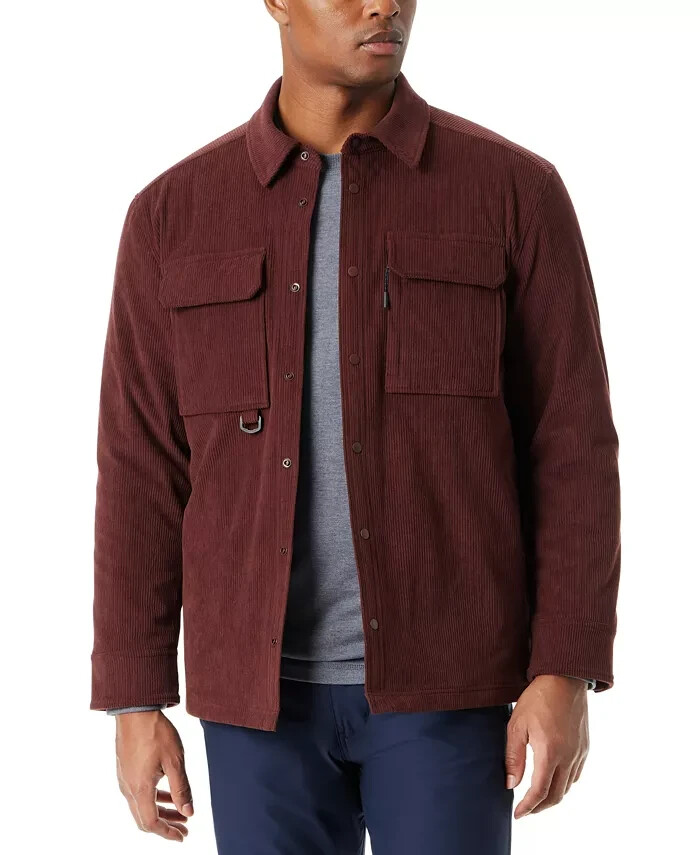 BASS OUTDOOR Relaxed Fit Corduroy Shirt Jacket Men's S Rum Raisin Long Sleeve - Picture 1 of 19