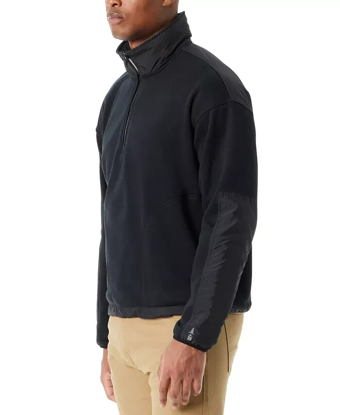 BASS OUTDOOR Regular-Fit Convertible Hood 1/4-Zip Sweatshirt Mens S Black Beauty - Picture 1 of 17