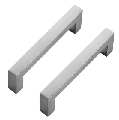 Ravinte 10 Pack Cabinet Pulls Square 4  Brushed Nickel Bathroom Kitchen