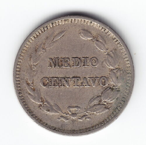 ECUADOR 1/2 centavo 1909-H KM57 Cu-Ni 1-year type ABOVE AVERAGE - VERY RARE !