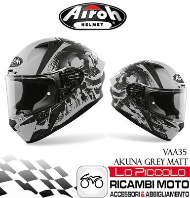 Integral Helm Full Face Road Airoh Valor Akuna Grey Matt VAA35 MIS.L 59-60