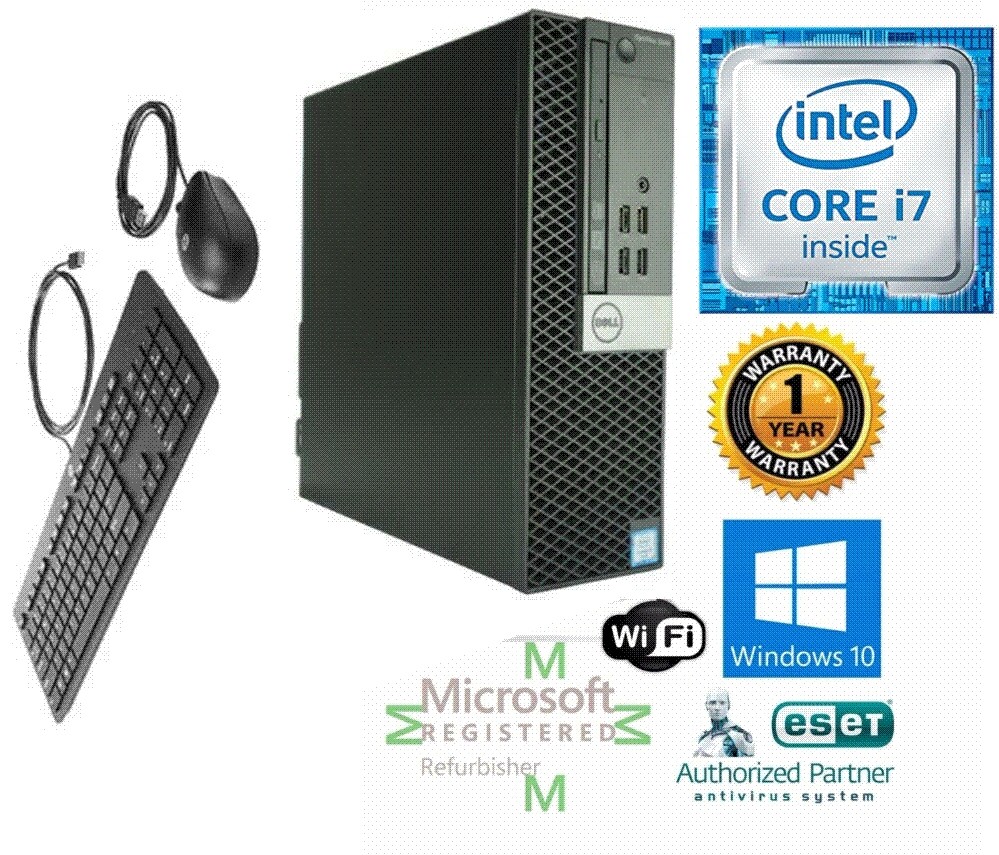 Dell Desktop 3040 PC SFF Intel i7 6700 8GB Ram 1TB SSD Windows 10