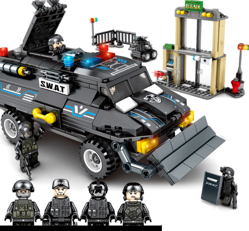 Building Blocks SWAT Armored Vehicles Military Kids Figure Toy Model Collection