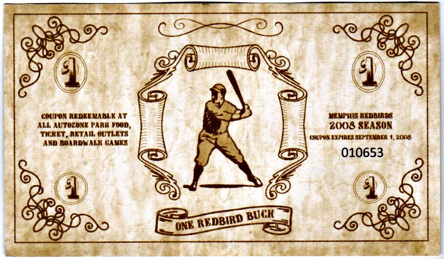 Memphis Redbird Bucks For 2008 Season: Autozone Park Vendor