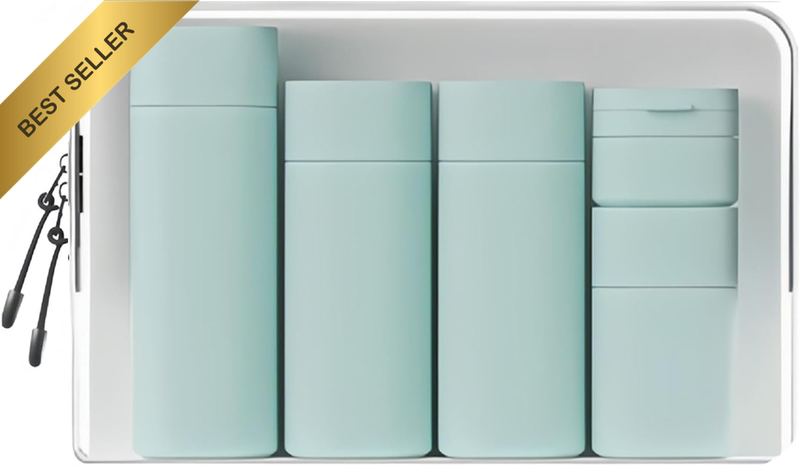 5PC TSA Light Green Travel Cream Dispenser Leak-Proof Shampoo Lotion