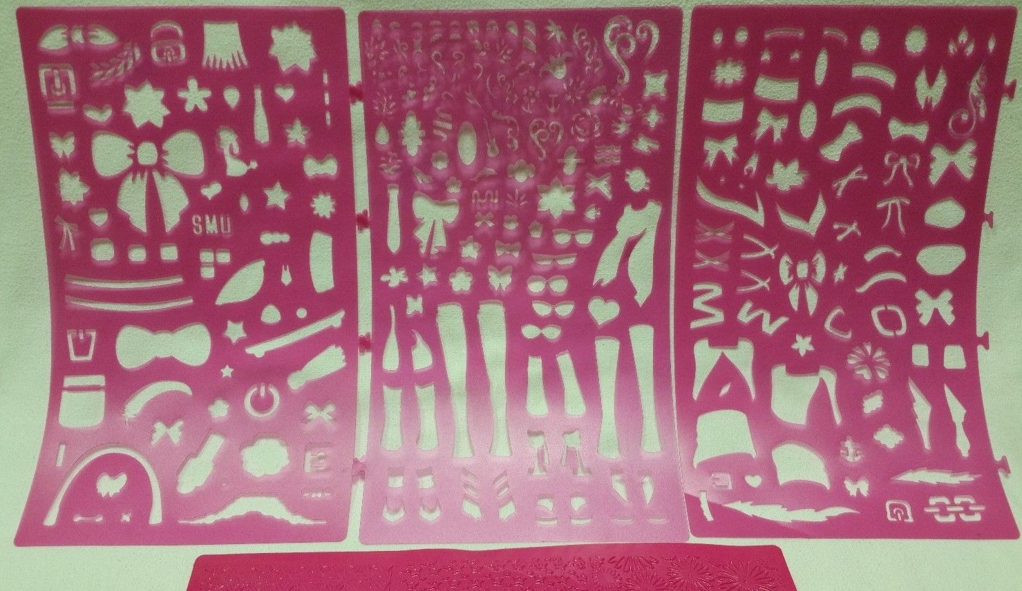 Kids Fashion Design Set Of 10 Stencils Girl Clothing Symbols Textures Drawing