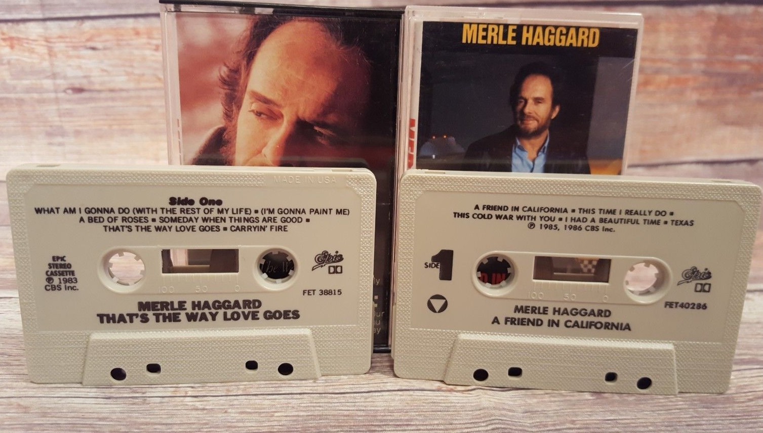 Lot of 2 Merle Haggard Cassettes That`s The Way Love Goes Friend In Calfornia