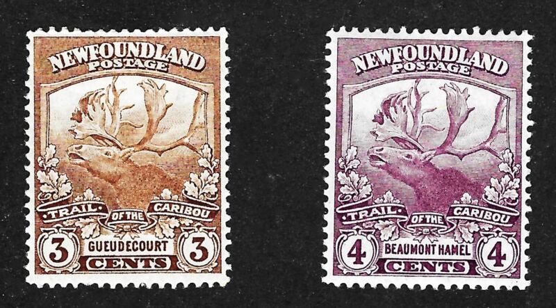 1919 Newfoundland Stamps Scott #117-118 MN/OG CV $8.50