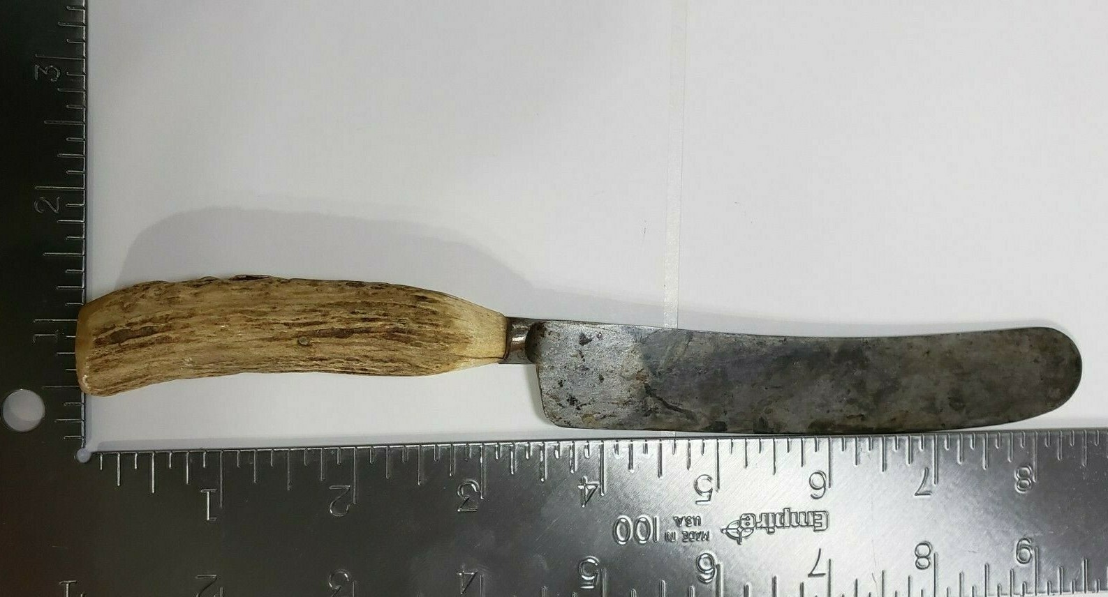 Bone Handle Knife Sanderson Shear Steel - Early Americana - Antler Bone -1800's