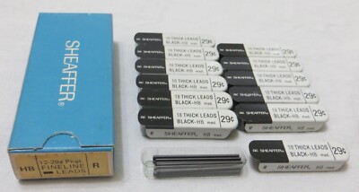 Sheaffer Fineline Thick Black HB Type R 18 pc. Lead - 12 Lot Original Box