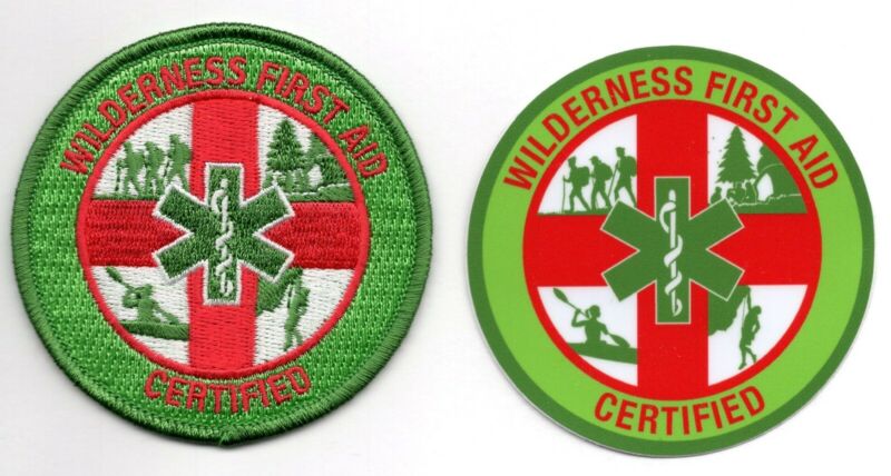 Wilderness First Aid Certified 3”Patch and Vinyl Sticker Decal Set NEW FREE SHIP