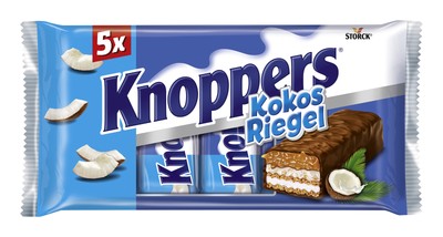Knoppers Kokosriegel, 5 x 40g Riegel Schokoriegel Kokosriegel Knoppersriegel