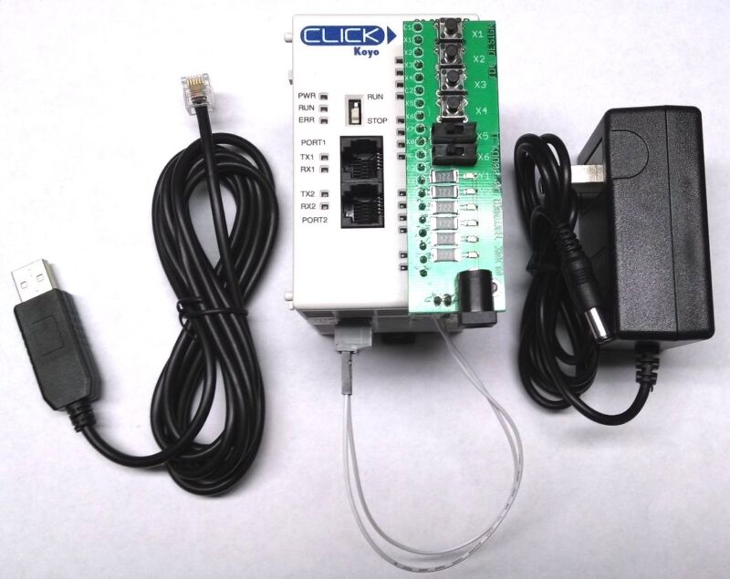 Automation Direct Click PLC Training Kit With Trainer Power Supply USB Cable