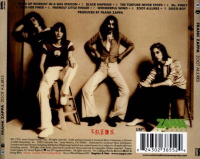 FRANK ZAPPA ZOOT ALLURES NEW CD