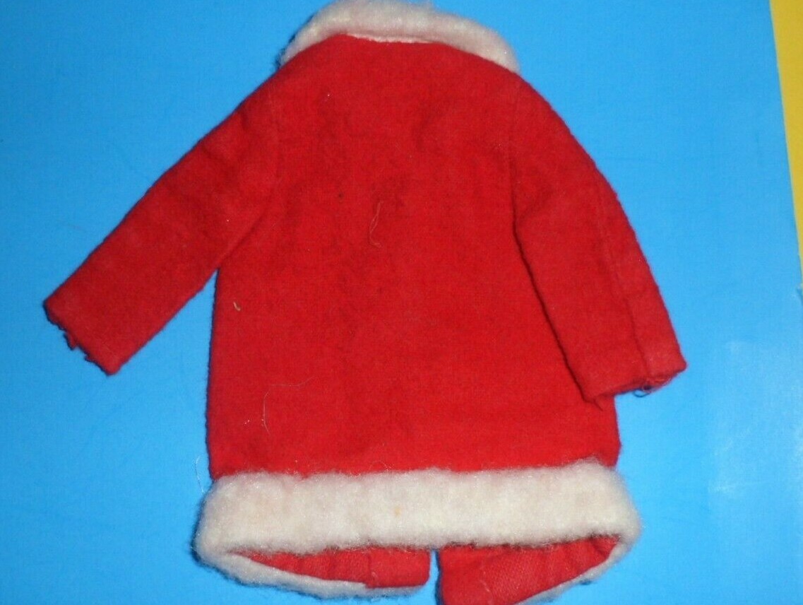 #1926 SKIPPER 1970'S #8613 RED FLANNEL  coat White fun fur  doll clothes Vintage