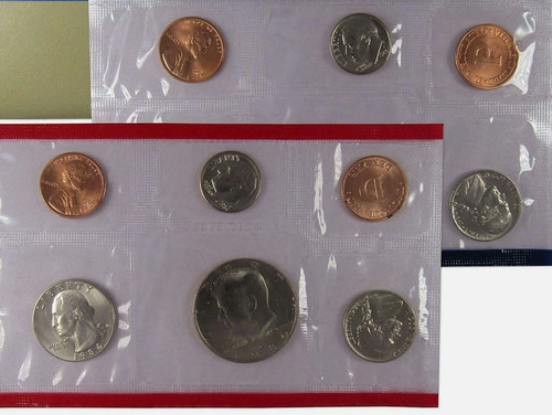 1984 P&D U.S Mint Set Uncirculated Coins OGP Cellophane Free Shipping #1757 D-8