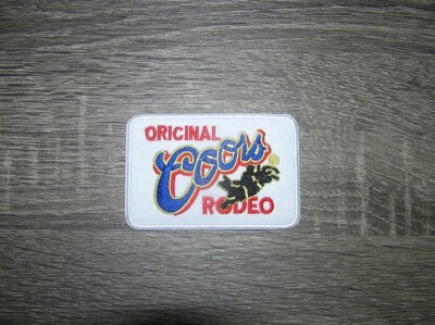 Coors & Cattle Rodeo Embroidered Iron On Patch  3.5'' x 2.25''