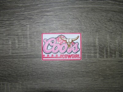 Coors & Cattle Cowgirl Embroidered Iron On Patch 3.25'' x 2.25''