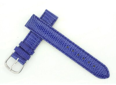 DeBeer Paris Watch band 16mm Violet Purple Blue Lizard #345-16 Straps Bargains