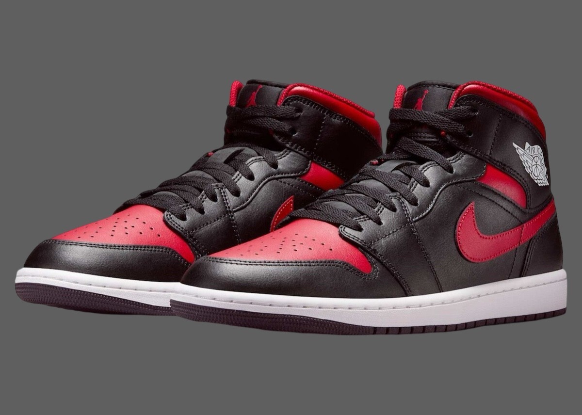 シューズ(男性用) Nike Air Jordan 1 bred Nike Air Jordan 1 Mid Shoes Bred Twist Black Red White