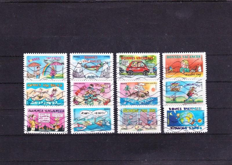 France 2015 Vacances Serie De 12 Timbres Oblitere