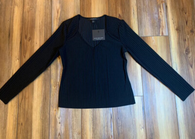 Andrew Marc New York Woman s Black Long Sleeve Blouse Size Small NWT $49