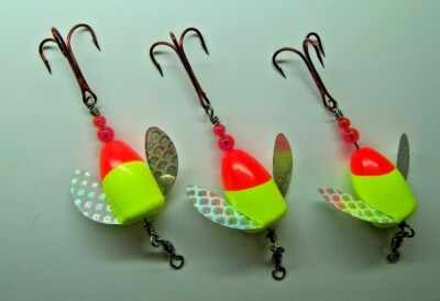 WORDENS SPIN N GLO  SALMON HD PRO SERIES SPINNER LURE SIZE 0 EAGLE CLAW 3/0 RED