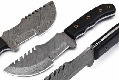 Aisha Tech Hand Made Damascus Tracker Knife Micarta Handle W/Sheath AT-2319
