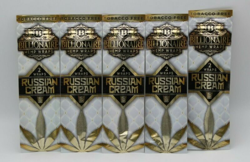 5x Billionaire Wraps Russian Cream (2 Wraps Per Pack) 