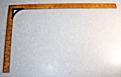 Beautiful Vintage Lufkin Rule Co. #8134 Wood & Brass Carpenter Square