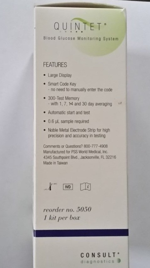 glucose quintet blood monitoring system 5 sec results 1 kit