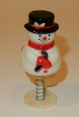 Hard Plastic Snowman on Spring Christmas Winter Decoration    H