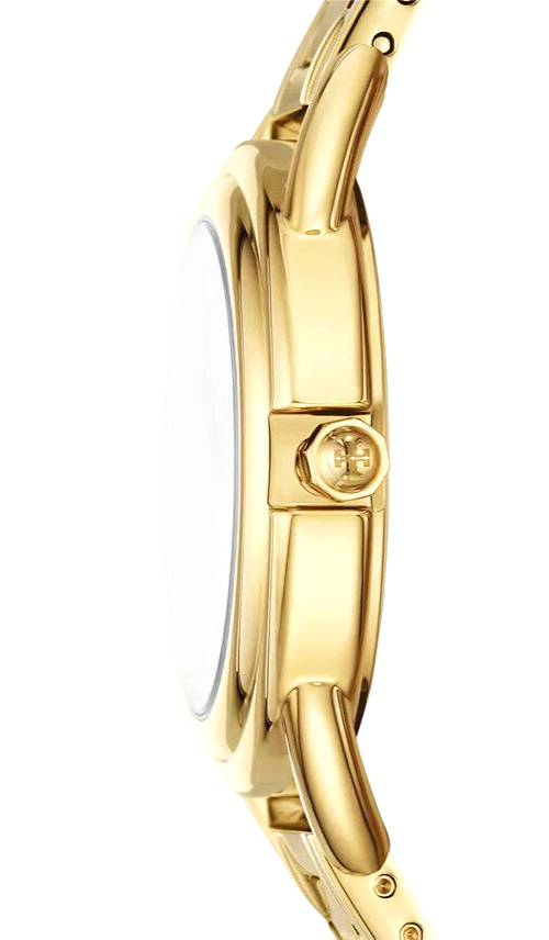 Pre-owned Tory Burch Tbw7229 Women's The Miller Gold 34mm Stainless Steel Bracelet Watch