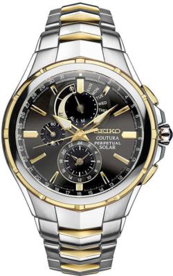サウザー Seiko Men's Solar Coutura Perpetual Chronograph Two Tone