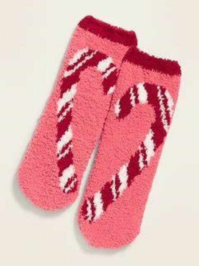 NWT Old Navy Candy Cane Мягкие нечеткие уютные носки из синели для детей и девочек НОВЫЕ