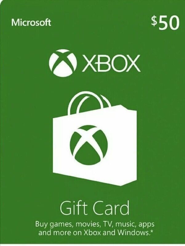 Xbox Live Us Gift Card Usd 50 Physical Card