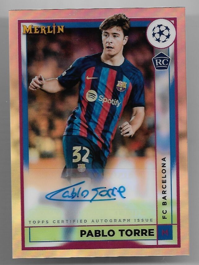 2022-23 Topps Merlin UEFA Autograph Auto Card : Pablo Torre