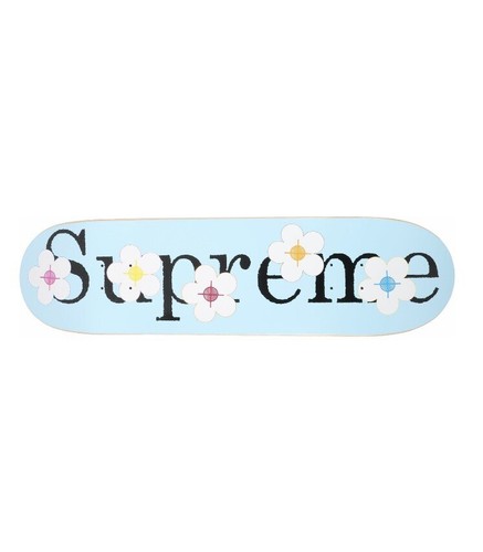 SS17 Supreme Flowers Skateboard Deck Blue Box Logo - BRAND