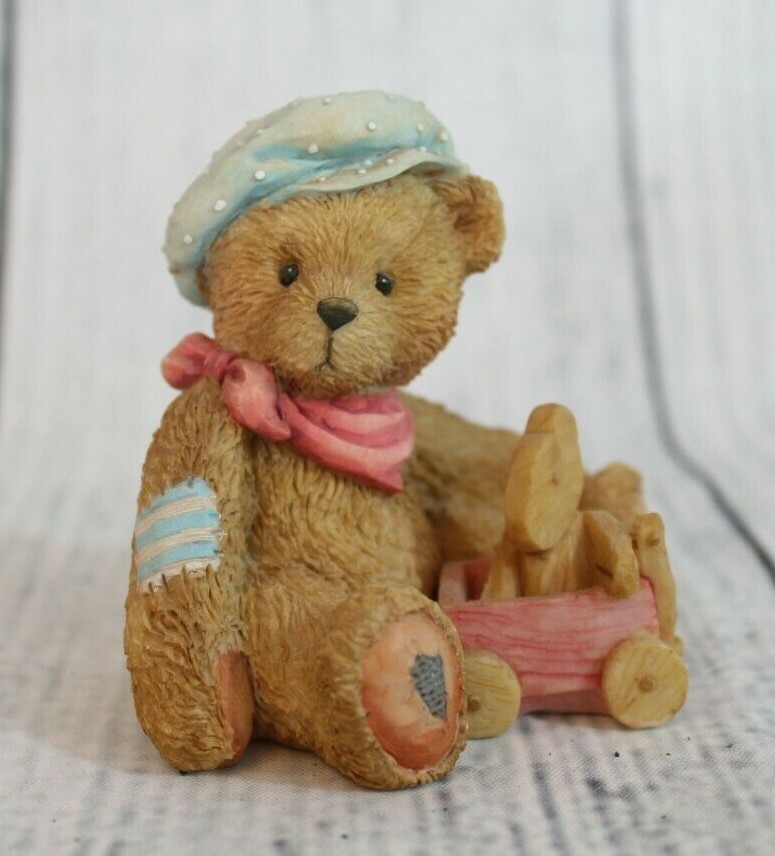 Cherished Teddies Harrison We're Going Places Bear With Pull Wagon # 911739