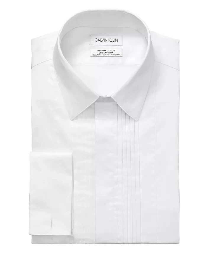 Calvin Klein Infinite Color Regular Fit Dress Shirt Men's L 34/35 16-16.5 White - Picture 1 of 17