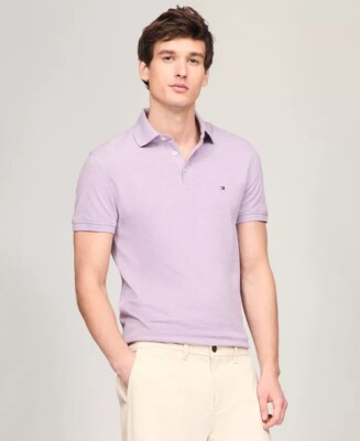 Tommy Hilfiger LAVENDER HEATHER Men's 1985 Slim Fit Polo Shirt, US 2X-Large