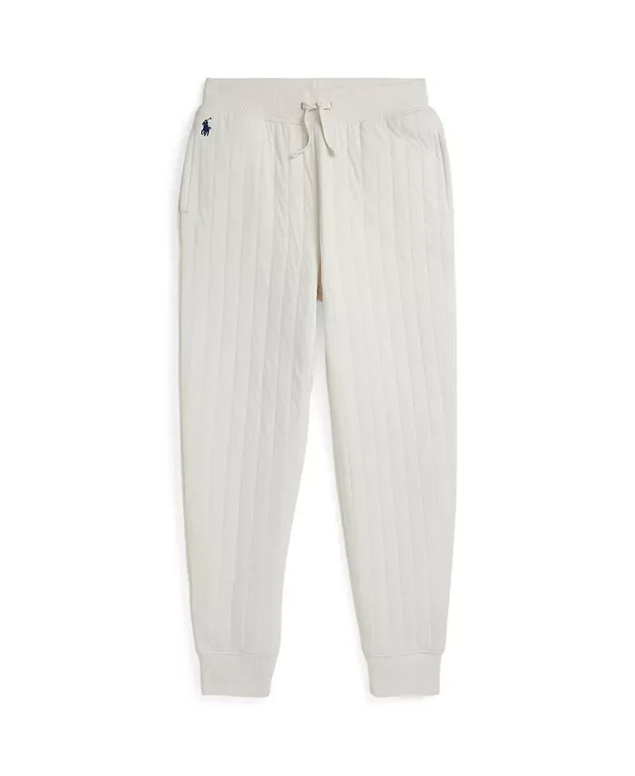 Polo Ralph Lauren Quilted Jogger Pant Big Girls L (12-14) Antique Cream Pull On - Picture 1 of 17